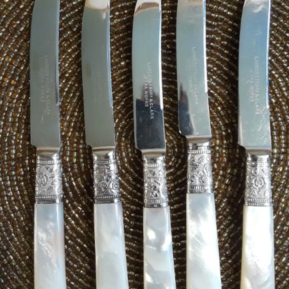 Antique LANDERS FRARY & CLARK, fruit knife set - Picture 3 of 6
